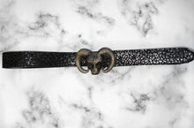 Cargar imagen en el visor de la galería, Cinturón Buey Negro Print Leopardo