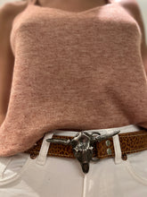 Cargar imagen en el visor de la galería, Cinturón Toro Café Print Leopardo Golden