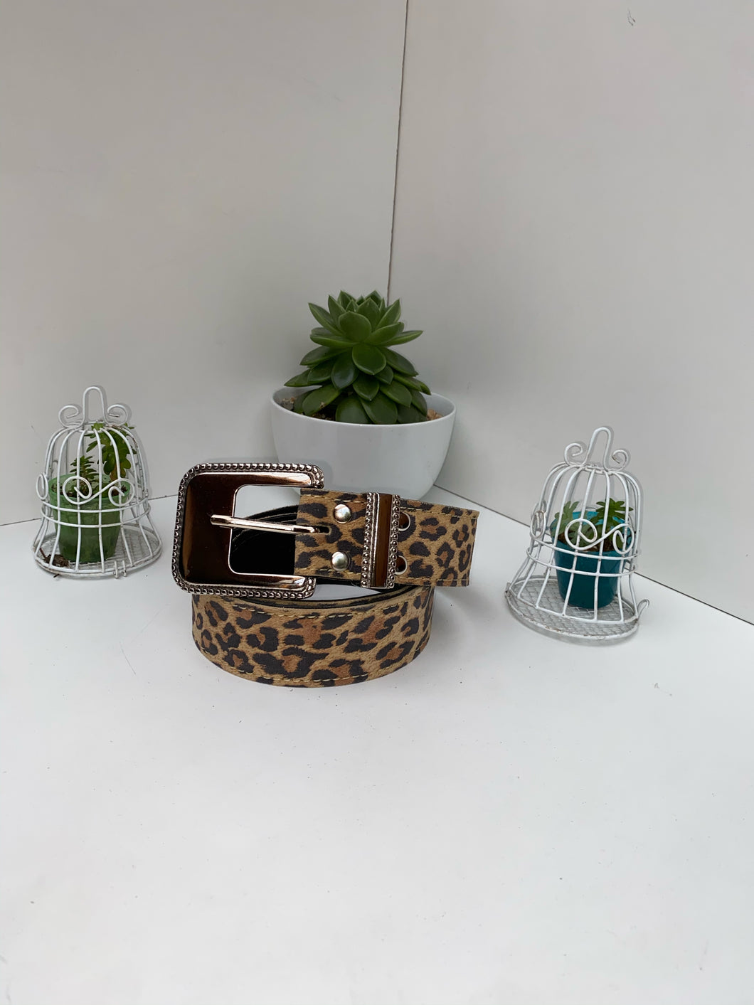 Cinturón Amapola Print Leopardo Dorado