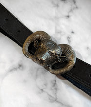 Cargar imagen en el visor de la galería, Cinturón Hebilla Buey Negro Liso
