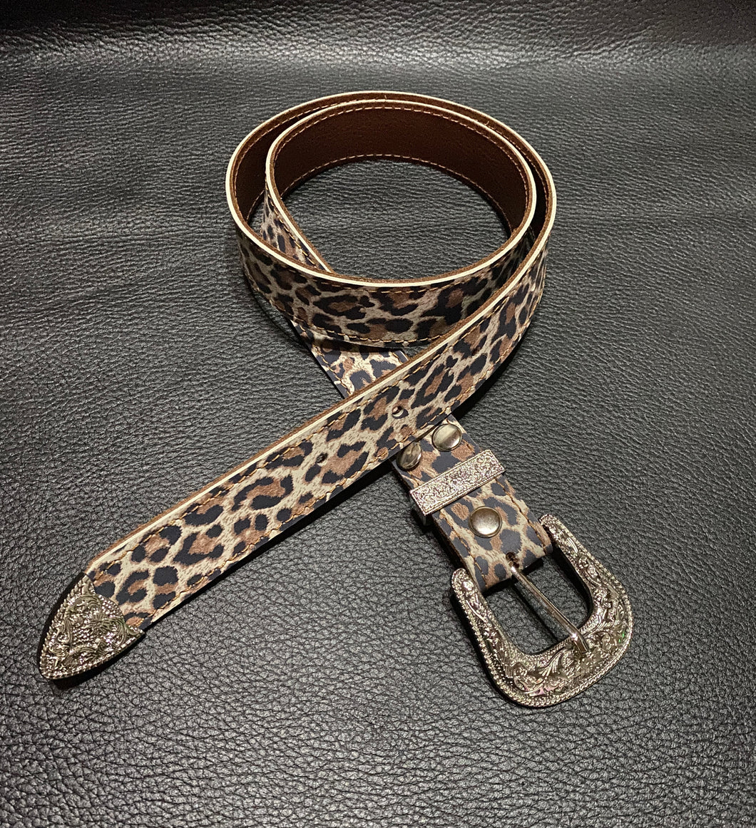 Cinturón Isabella Plata Print Leopardo