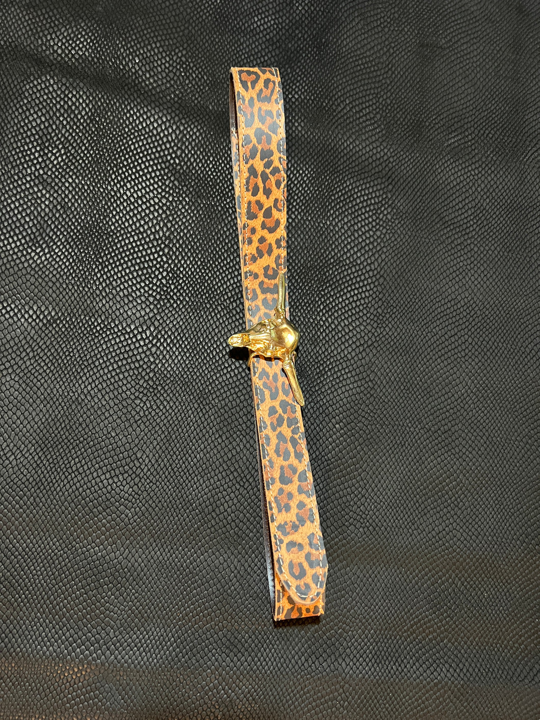 Cinturón Toro Dorado Print Leopardo