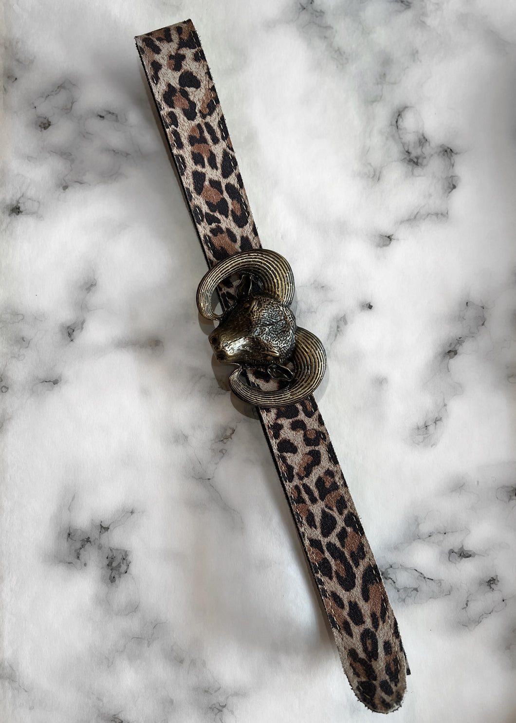 Cinturón Diseño Buey Print Leopardo
